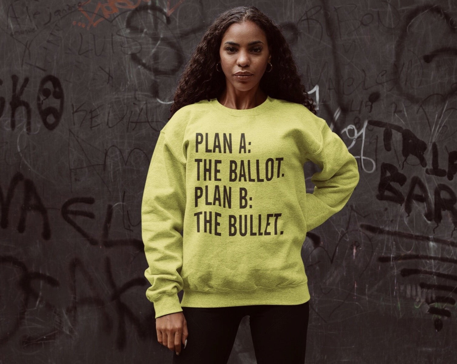 "Plan A: The Ballot, Plan B: The Bullet" Sweatshirt